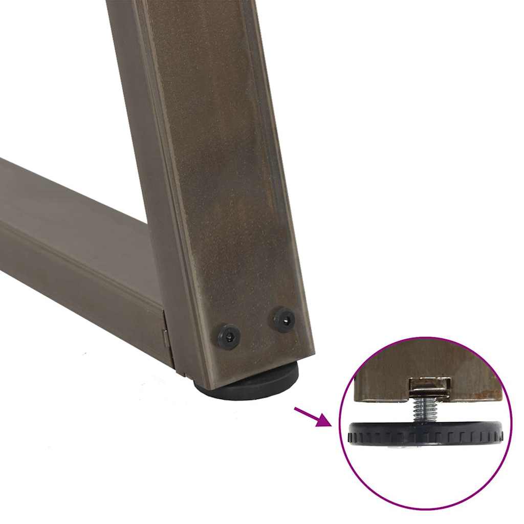 Coffee Table Legs V-Shape 2 pcs Natural Steel 60x(42-43.3) cm Steel