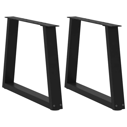 Coffee Table Legs V-Shape 2 pcs Black 70x(42-43.3) cm Steel