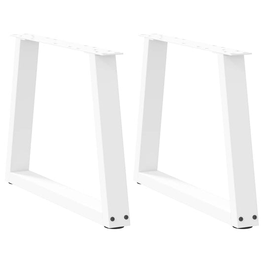 Coffee Table Legs V-Shape 2 pcs White 70x(42-43.3) cm Steel