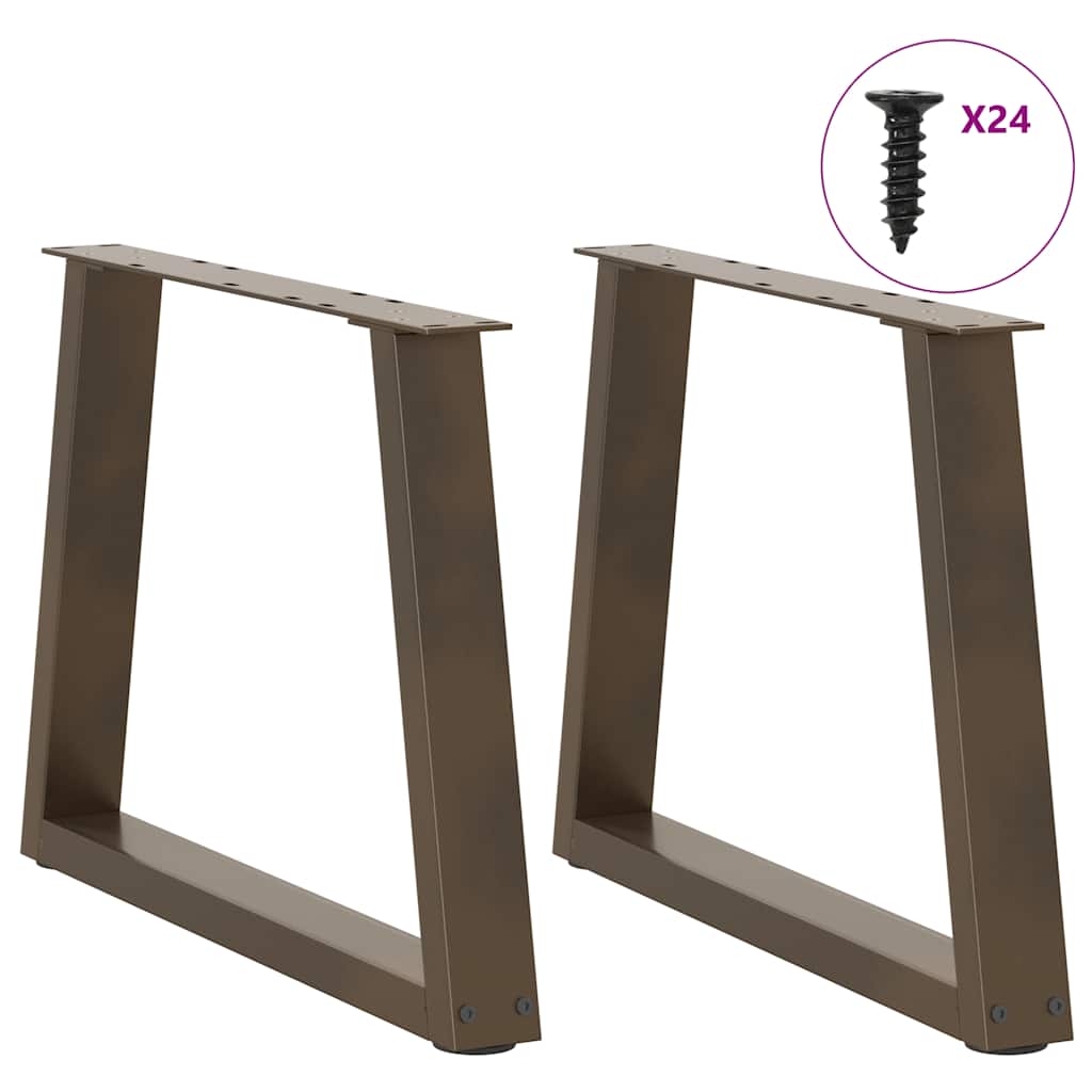 Coffee Table Legs V-Shape 2 pcs Natural Steel 70x(42-43.3) cm Steel