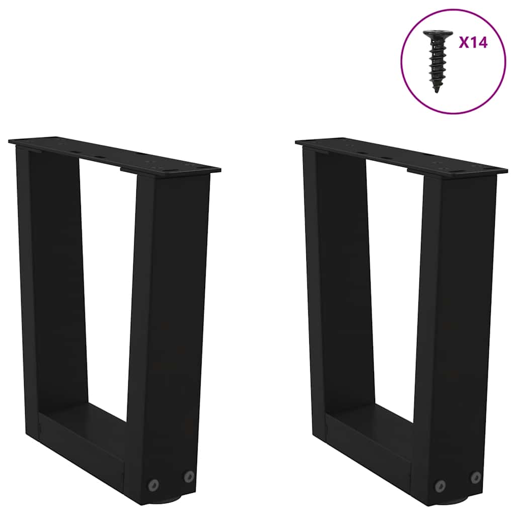 Coffee Table Legs V-Shape 2 pcs Black 30x(30-31.3) cm Steel