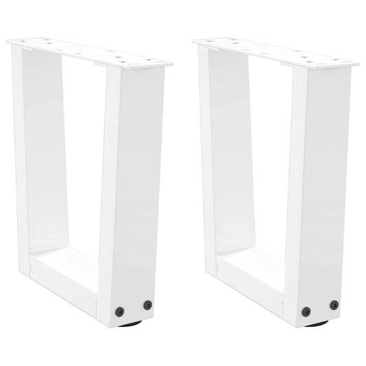 Coffee Table Legs V-Shape 2 pcs White 30x(30-31.3) cm Steel