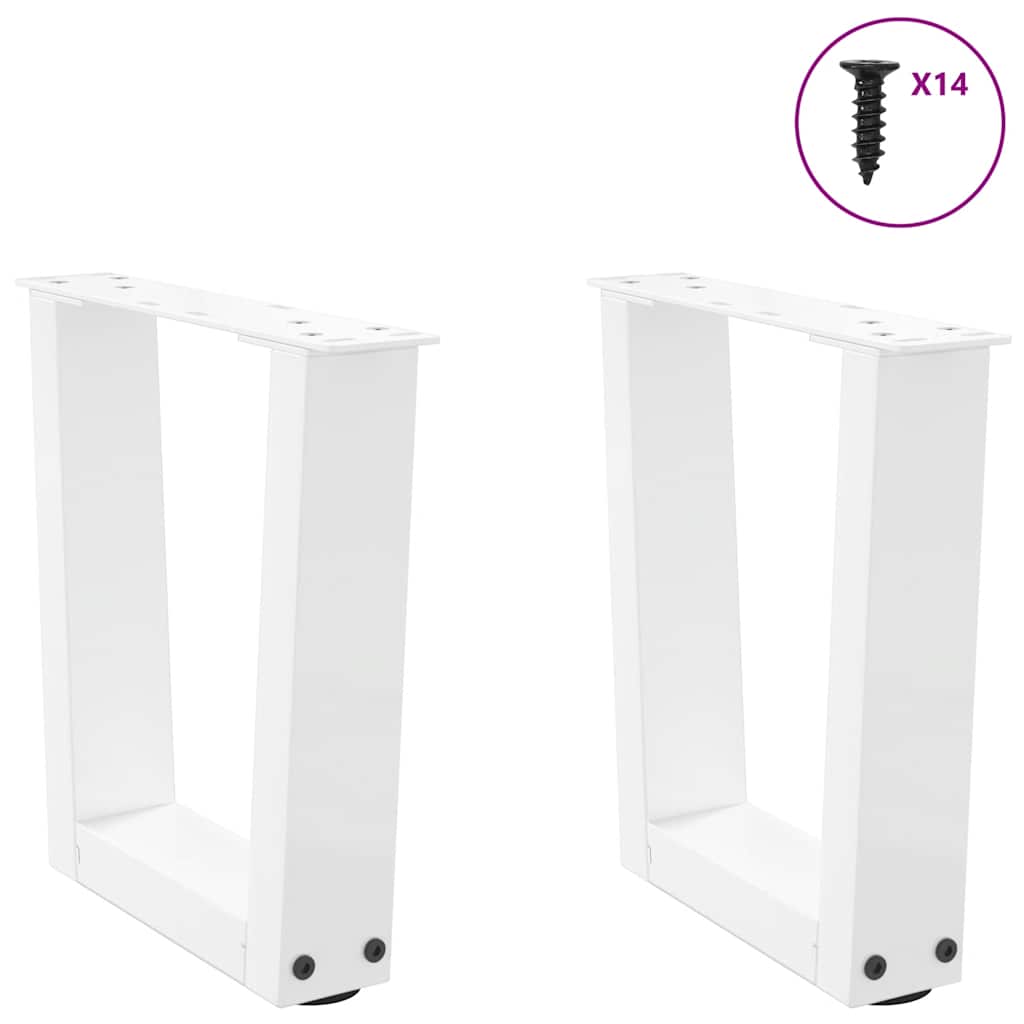 Coffee Table Legs V-Shape 2 pcs White 30x(30-31.3) cm Steel