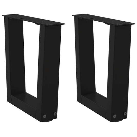 Coffee Table Legs V-Shape 2 pcs Black 40x(30-31.3) cm Steel