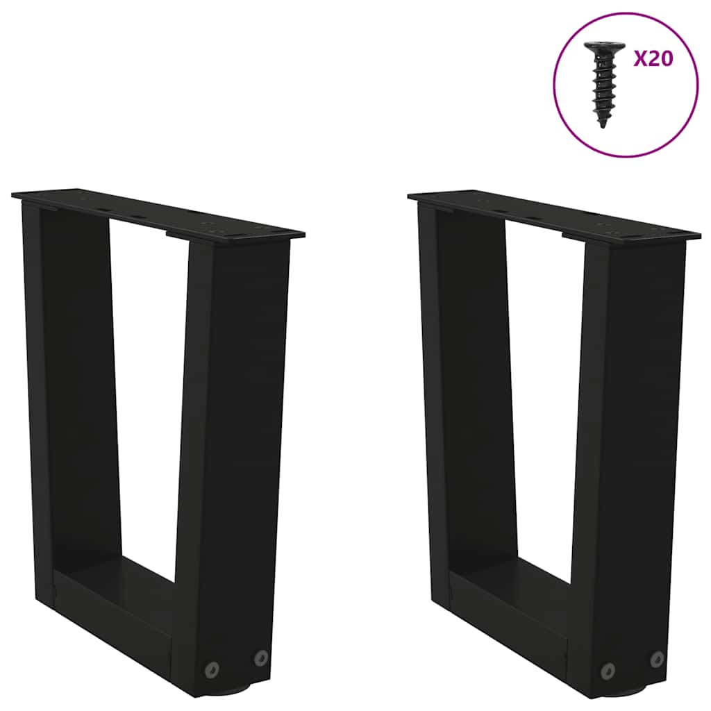 Coffee Table Legs V-Shape 2 pcs Black 40x(30-31.3) cm Steel