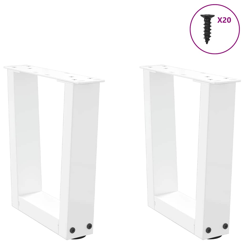 Coffee Table Legs V-Shape 2 pcs White 40x(30-31.3) cm Steel