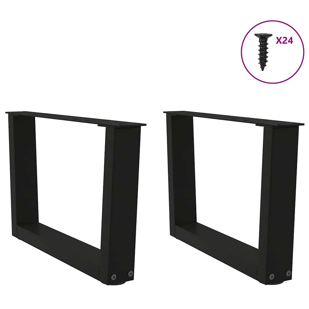 Coffee Table Legs V-Shape 2 pcs Black 50x(30-31.3) cm Steel