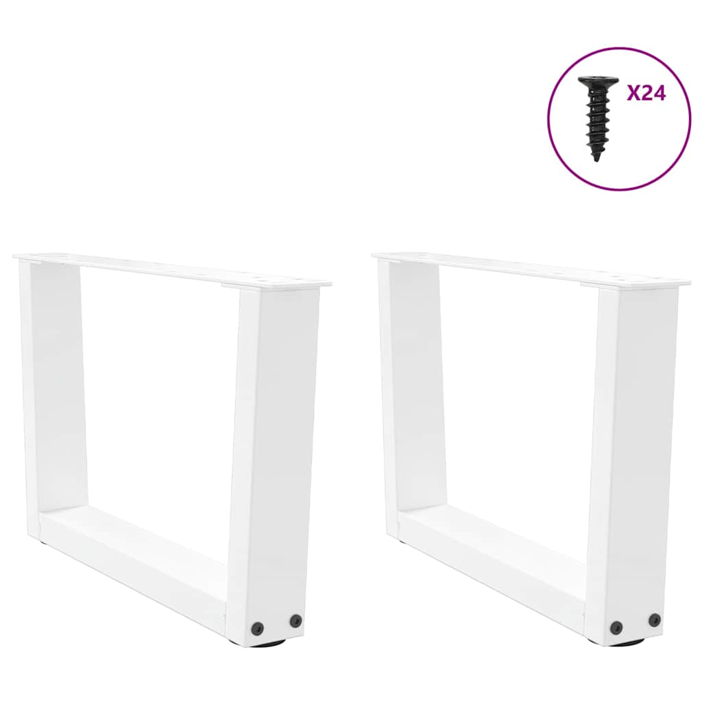 Coffee Table Legs V-Shape 2 pcs White 50x(30-31.3) cm Steel