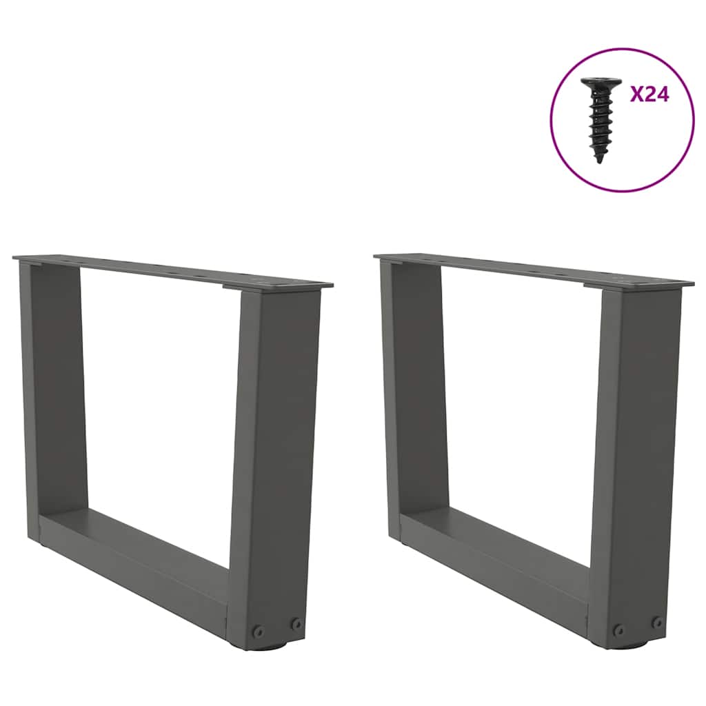 Coffee Table Legs V-Shape 2 pcs Anthracite 50x(30-31.3) cm Steel