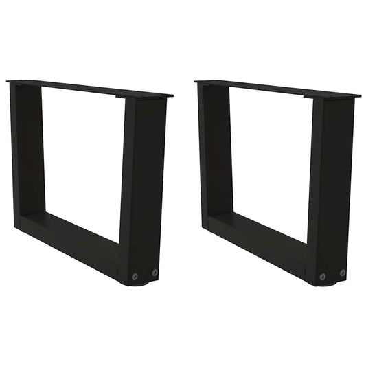Coffee Table Legs V-Shape 2 pcs Black 60x(30-31.3) cm Steel