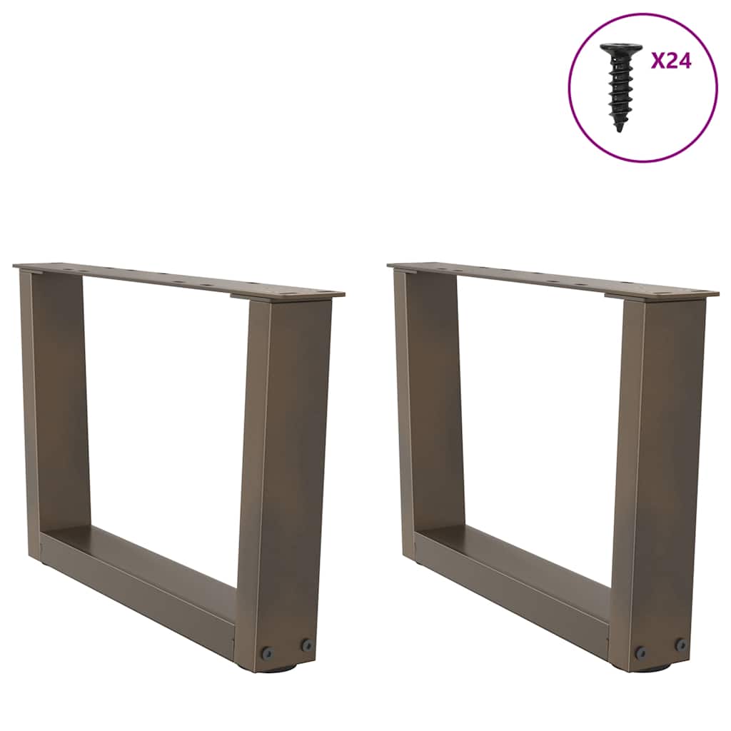 Coffee Table Legs V-Shape 2 pcs Natural Steel 60x(30-31.3) cm Steel