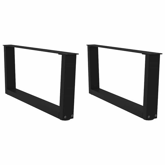Coffee Table Legs V-Shape 2 pcs Black 70x(30-31.3) cm Steel