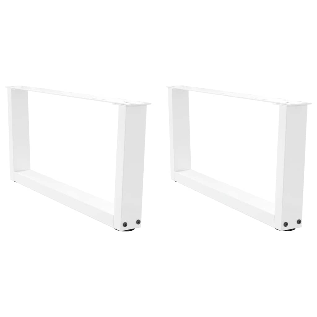 Coffee Table Legs V-Shape 2 pcs White 70x(30-31.3) cm Steel