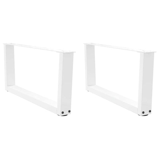 Coffee Table Legs V-Shape 2 pcs White 70x(30-31.3) cm Steel
