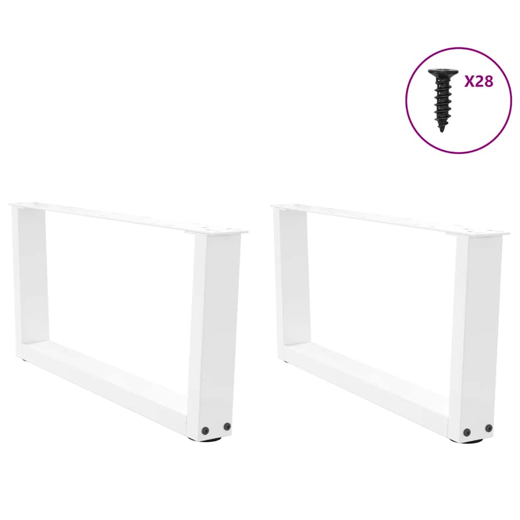 Coffee Table Legs V-Shape 2 pcs White 70x(30-31.3) cm Steel