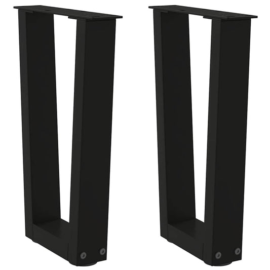 Coffee Table Legs V-Shape 2 pcs Black 28x(42-43.3) cm Steel