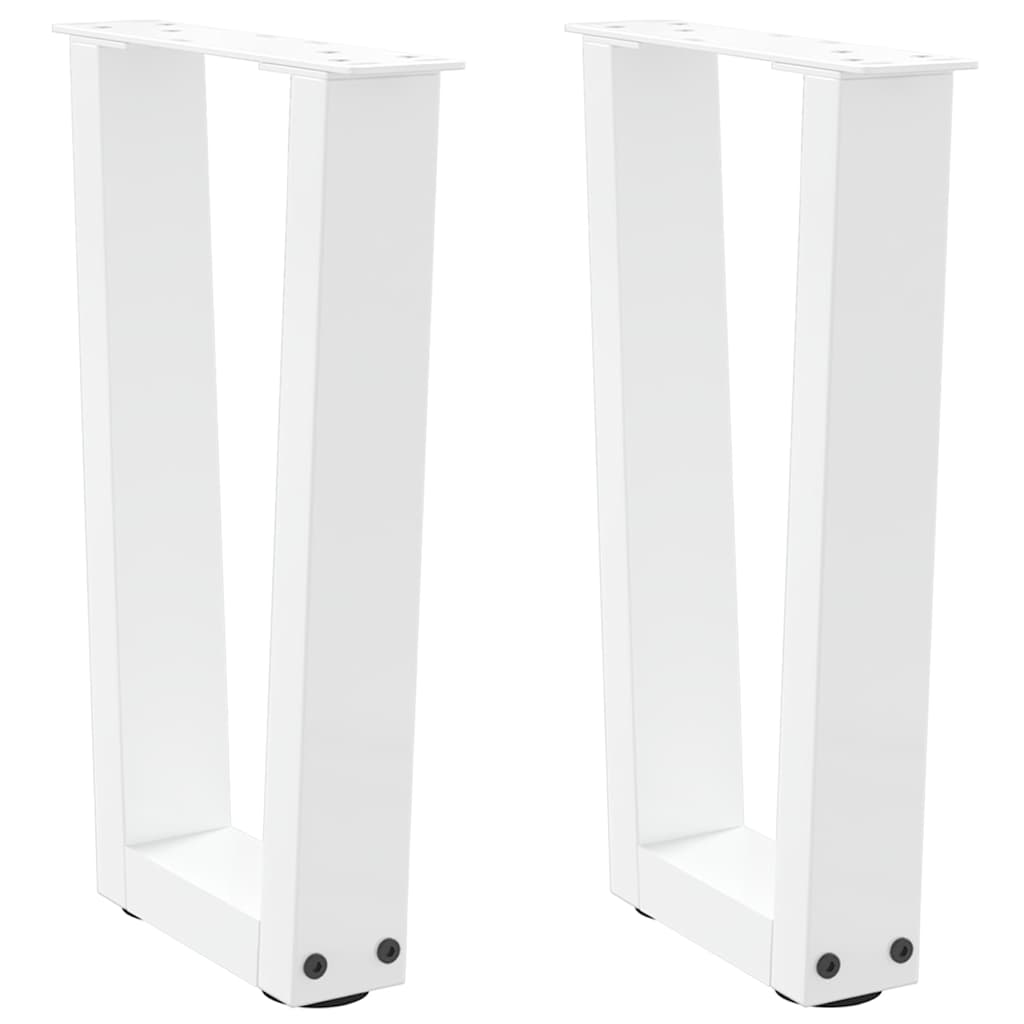 Coffee Table Legs V-Shape 2 pcs White 28x(42-43.3) cm Steel