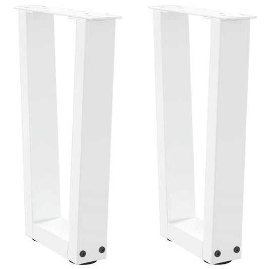 Coffee Table Legs V-Shape 2 pcs White 28x(42-43.3) cm Steel