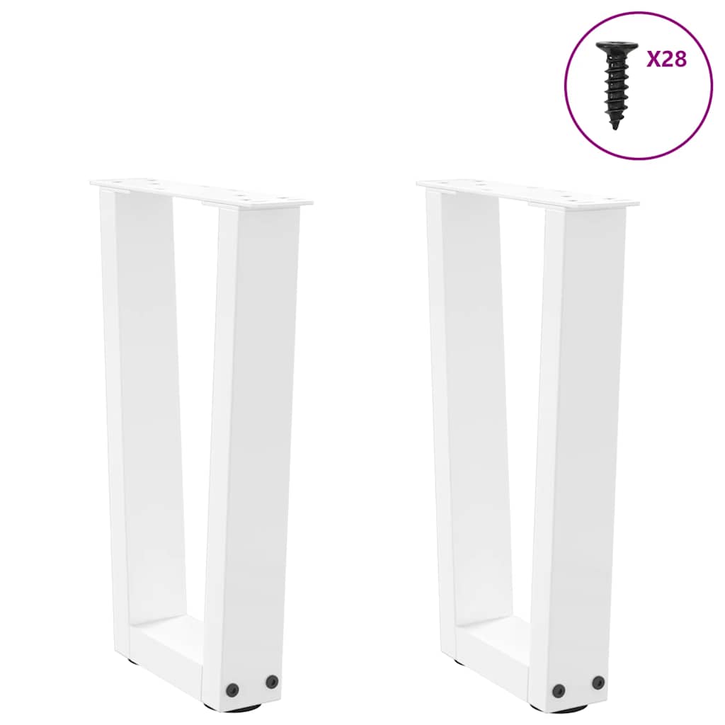 Coffee Table Legs V-Shape 2 pcs White 28x(42-43.3) cm Steel