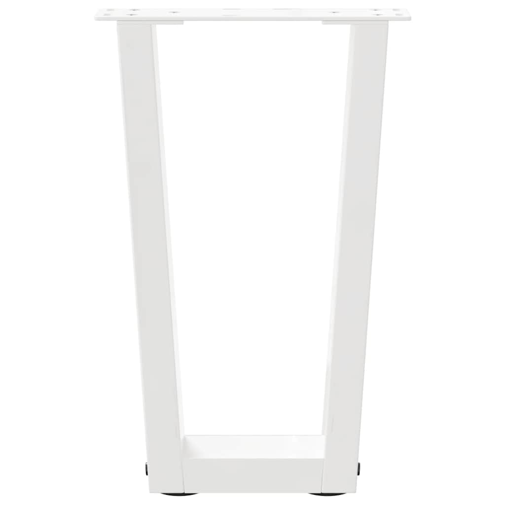 Coffee Table Legs V-Shape 2 pcs White 28x(42-43.3) cm Steel