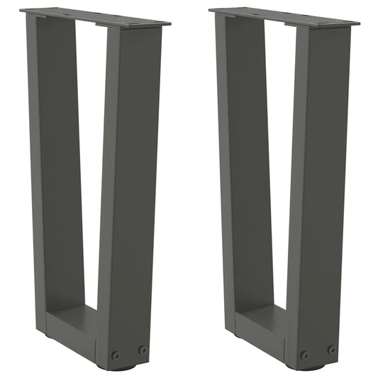 Coffee Table Legs V-Shape 2 pcs Anthracite 28x(42-43.3) cm Steel