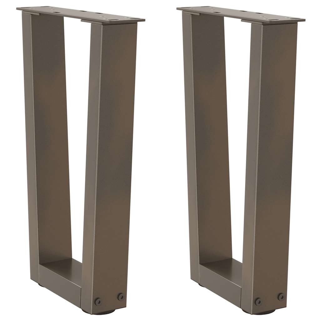 Coffee Table Legs V-Shape 2 pcs Natural Steel 28x(42-43.3) cm Steel