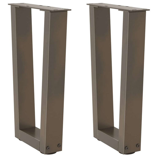 Coffee Table Legs V-Shape 2 pcs Natural Steel 28x(42-43.3) cm Steel