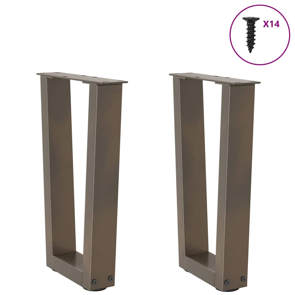 Coffee Table Legs V-Shape 2 pcs Natural Steel 28x(42-43.3) cm Steel
