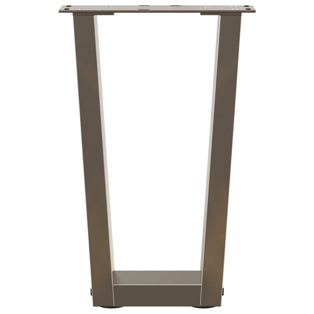 Coffee Table Legs V-Shape 2 pcs Natural Steel 28x(42-43.3) cm Steel