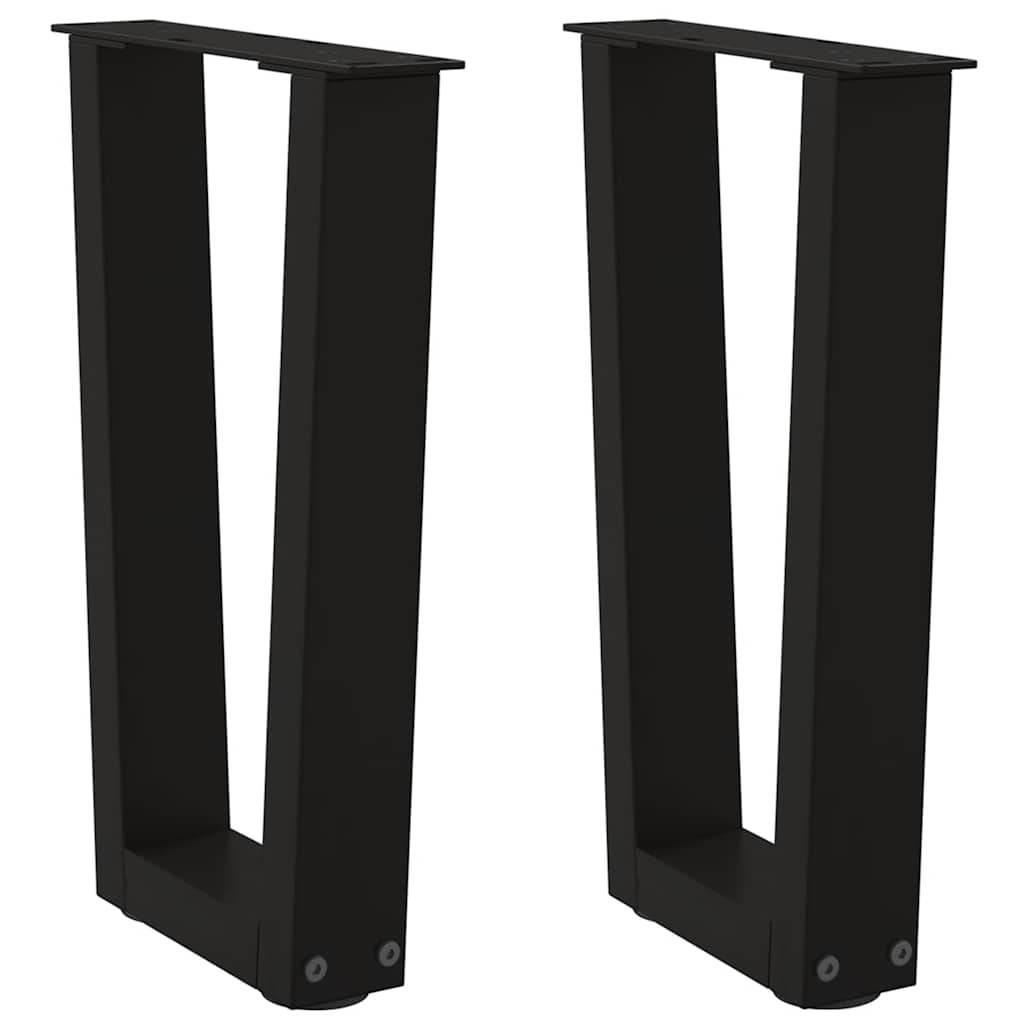Coffee Table Legs V-Shape 2 pcs Black 38x(42-43.3) cm Steel
