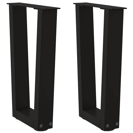 Coffee Table Legs V-Shape 2 pcs Black 38x(42-43.3) cm Steel