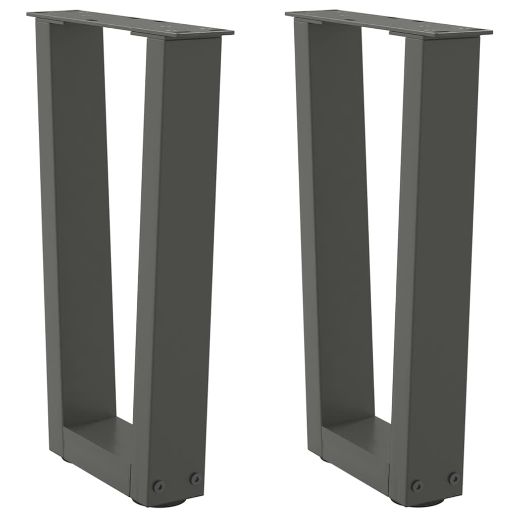 Coffee Table Legs V-Shape 2 pcs Anthracite 38x(42-43.3) cm Steel