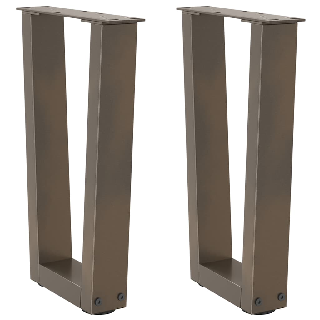 Coffee Table Legs V-Shape 2 pcs Natural Steel 38x(42-43.3) cm Steel