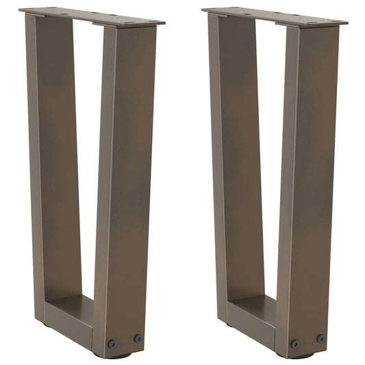 Coffee Table Legs V-Shape 2 pcs Natural Steel 38x(42-43.3) cm Steel