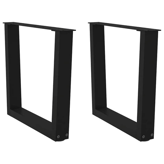 Coffee Table Legs V-Shape 2 pcs Black 50x(42-43.3) cm Steel