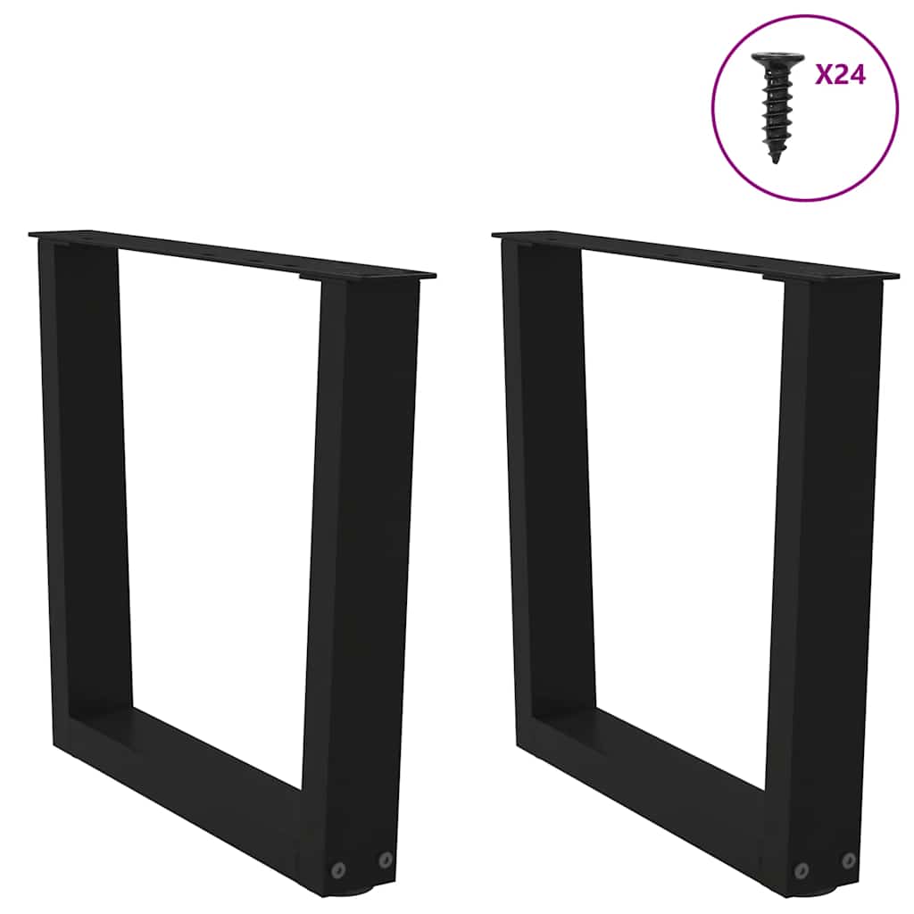Coffee Table Legs V-Shape 2 pcs Black 50x(42-43.3) cm Steel