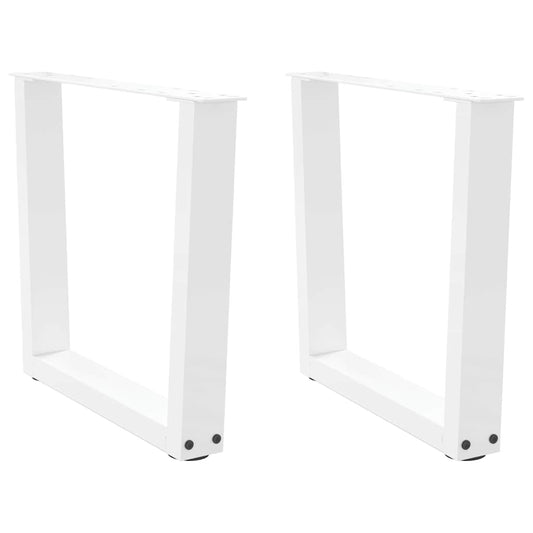 Coffee Table Legs V-Shape 2 pcs White 50x(42-43.3) cm Steel