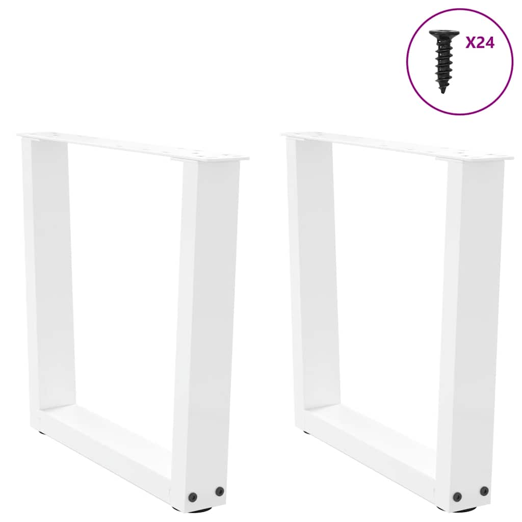 Coffee Table Legs V-Shape 2 pcs White 50x(42-43.3) cm Steel