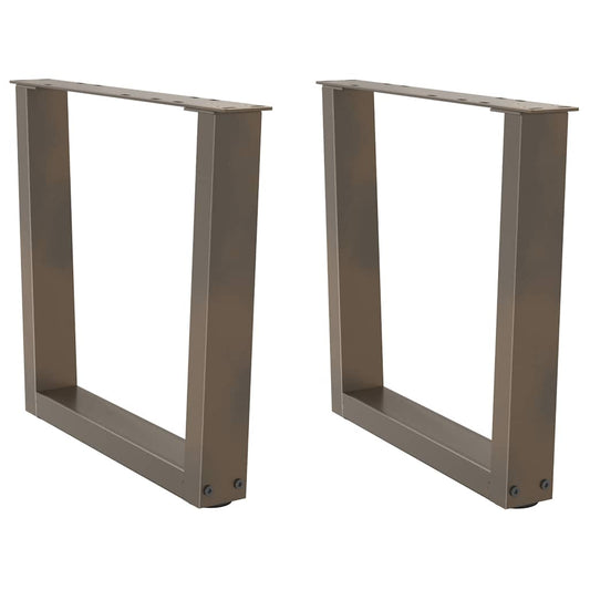 Coffee Table Legs V-Shape 2 pcs Natural Steel 50x(42-43.3) cm Steel