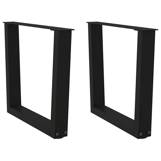 Coffee Table Legs V-Shape 2 pcs Black 60x(42-43.3) cm Steel