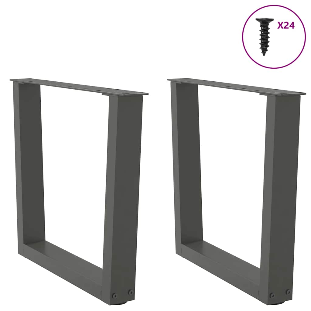 Coffee Table Legs V-Shape 2 pcs Anthracite 60x(42-43.3) cm Steel