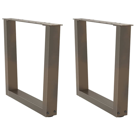 Coffee Table Legs V-Shape 2 pcs Natural Steel 60x(42-43.3) cm Steel
