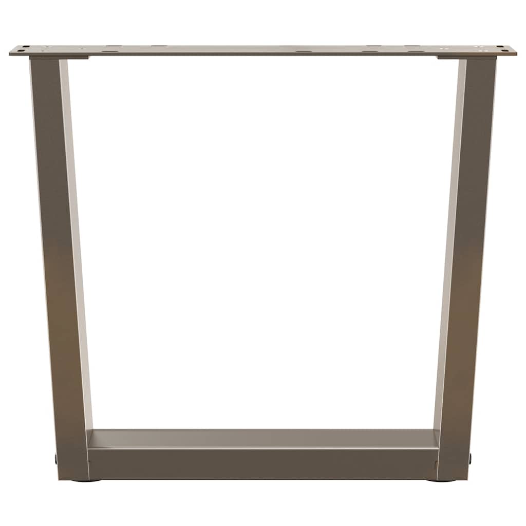 Coffee Table Legs V-Shape 2 pcs Natural Steel 60x(42-43.3) cm Steel