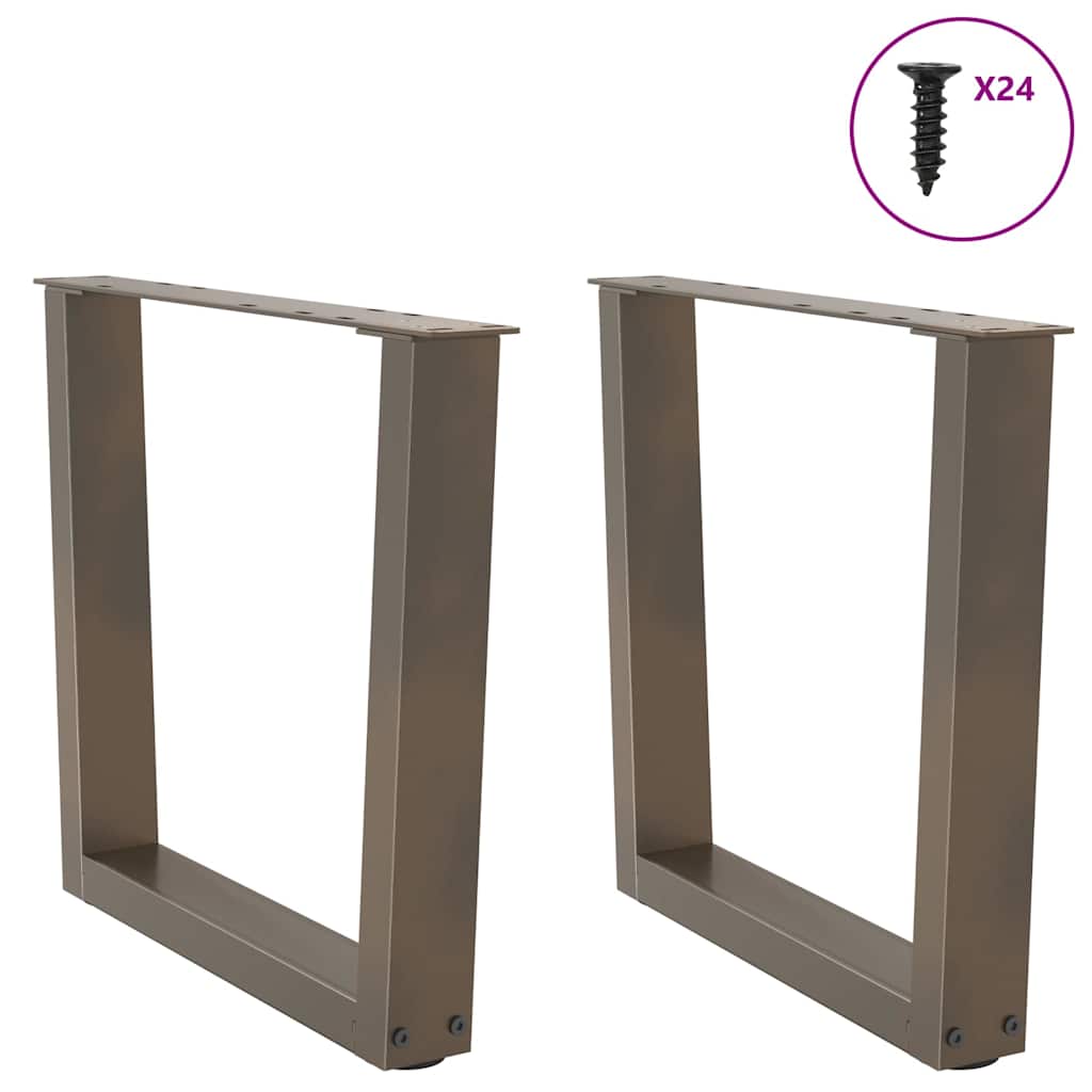 Coffee Table Legs V-Shape 2 pcs Natural Steel 60x(42-43.3) cm Steel