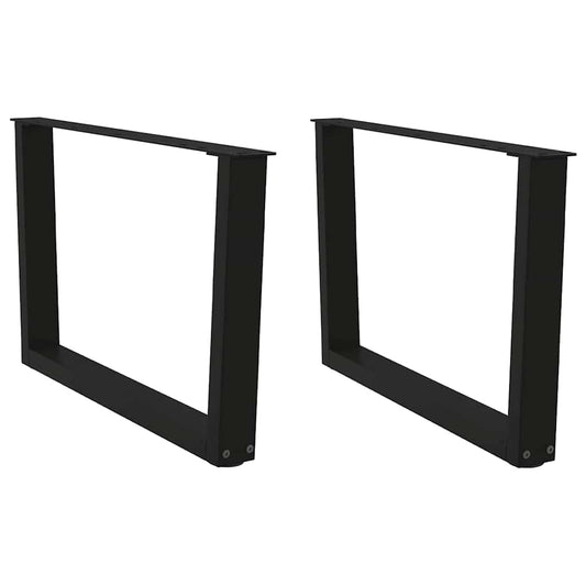 Coffee Table Legs V-Shape 2 pcs Black 70x(42-43.3) cm Steel