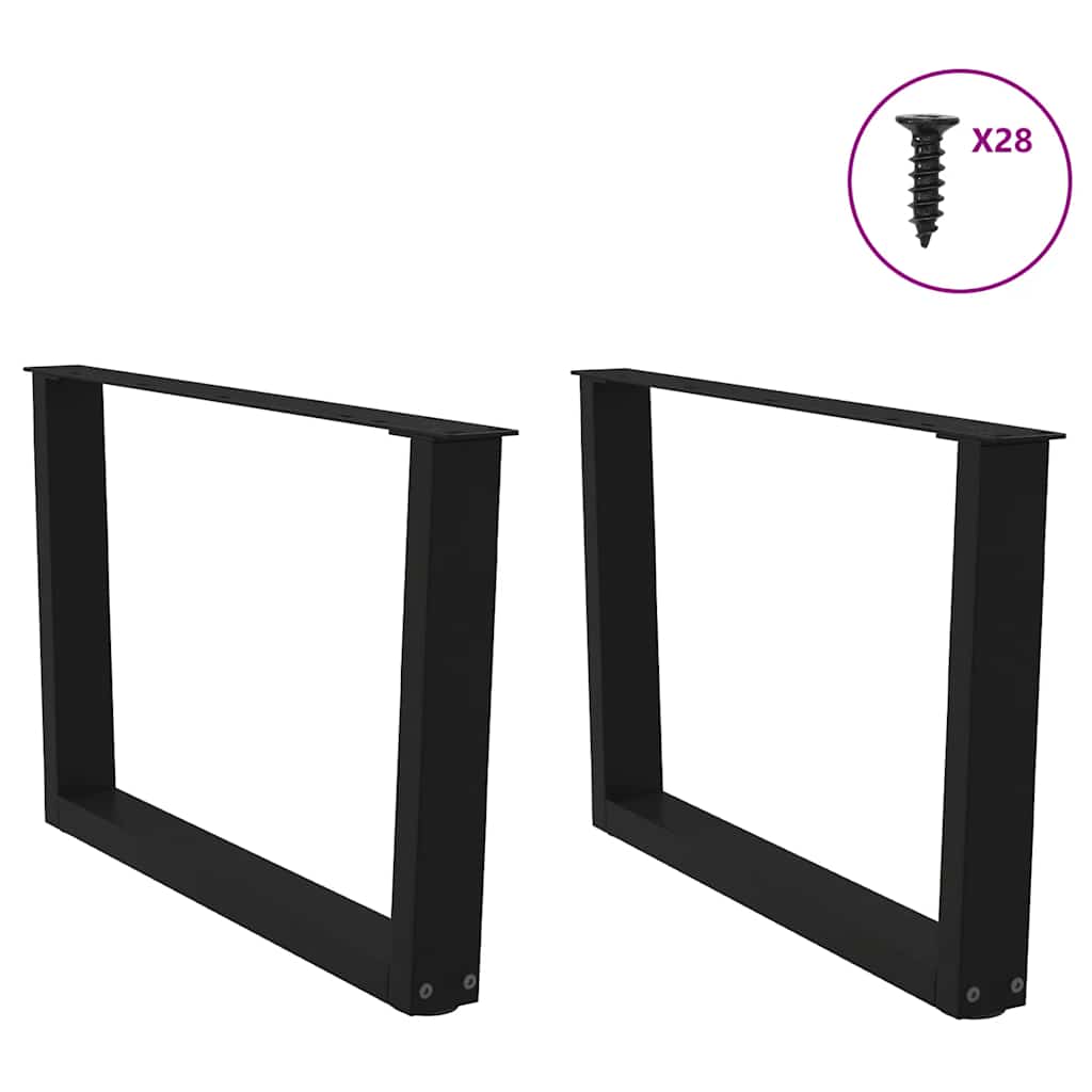 Coffee Table Legs V-Shape 2 pcs Black 70x(42-43.3) cm Steel