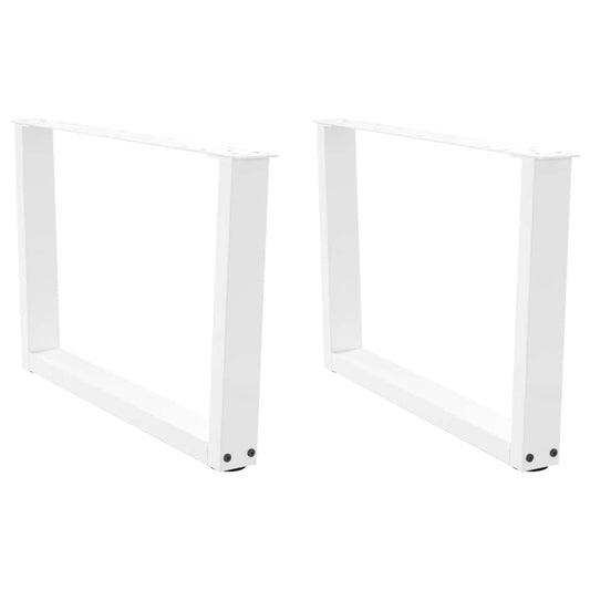 Coffee Table Legs V-Shape 2 pcs White 70x(42-43.3) cm Steel