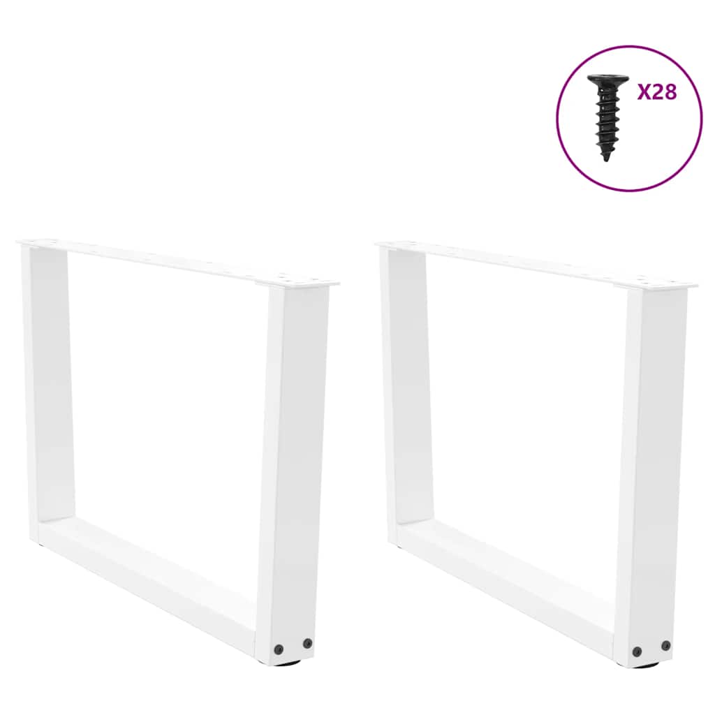 Coffee Table Legs V-Shape 2 pcs White 70x(42-43.3) cm Steel