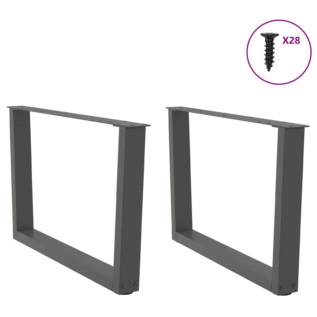 Coffee Table Legs V-Shape 2 pcs Anthracite 70x(42-43.3) cm Steel