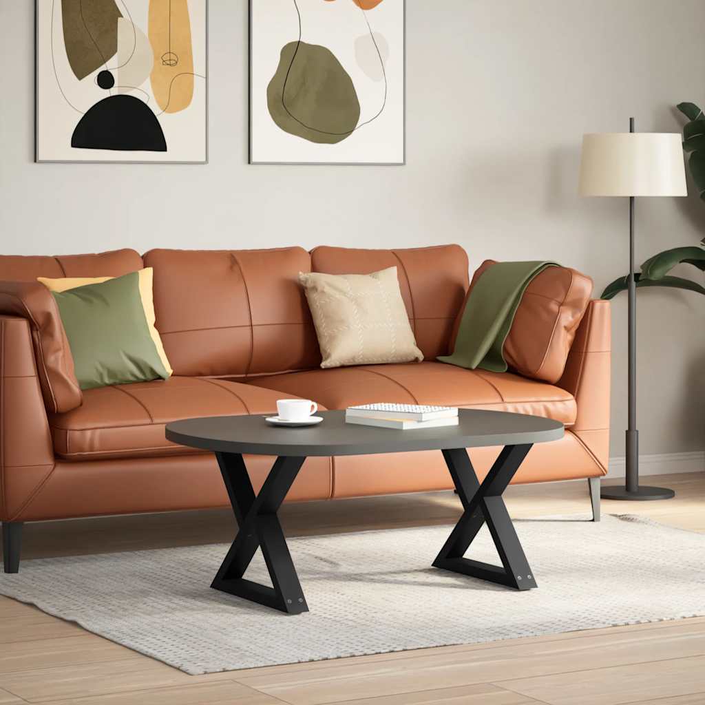 Coffee Table Legs 2 pcs Black 60x(42-43.3) cm Steel